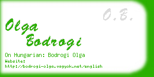 olga bodrogi business card